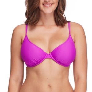 Hot pink bikini top D cup with underwire